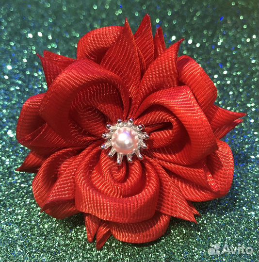 Бантики ручной работы Красные цветы