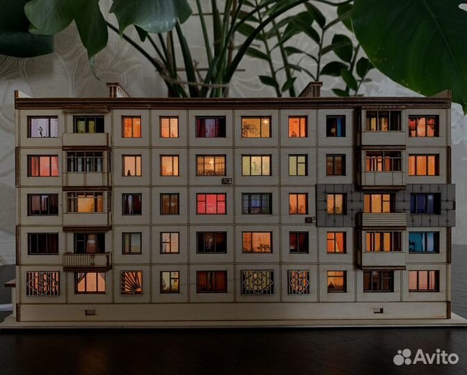 Набор для сборки Ночник панелька, Хрущевка DIY