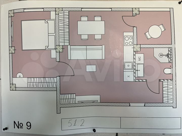 2-к. квартира, 51,2 м², 3/4 эт.