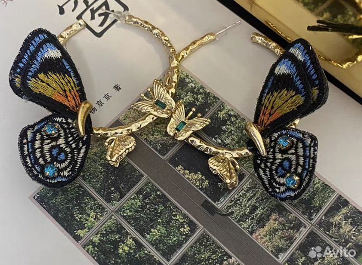Серьги бабочки