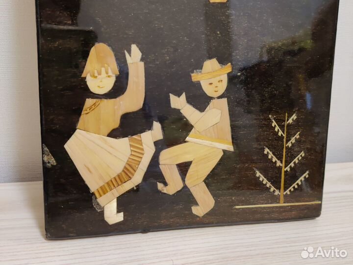 Панно настенное картина СССР из соломки