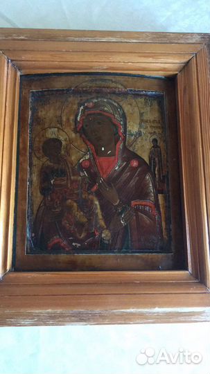 Икона Божией Матери Троеручица В киоте 19 век