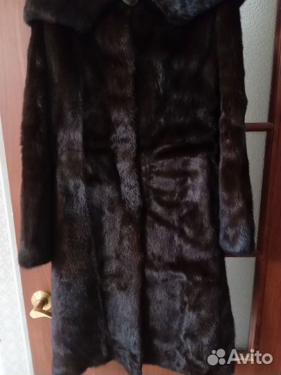 Шуба норковая с капюшоном