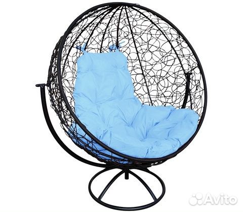 Кресло напольное Кокон вращающийся круглый Ротанг