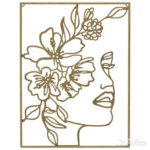 Панно металлическое золото Face 109917