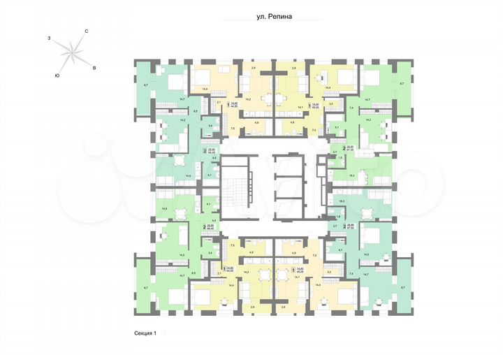 2-к. квартира, 67,6 м², 7/31 эт.