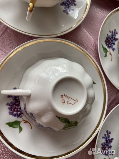 Чайный сервиз СССР дулево сирень