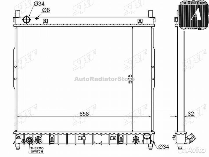 Радиатор охлаждения ссангйонг Рекстон 02