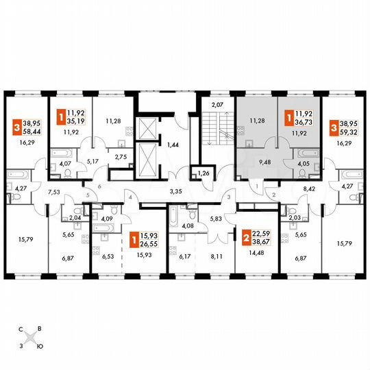 1-к. апартаменты, 36,7 м², 2/15 эт.