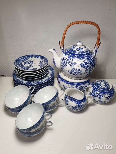 Японский сервиз. Костяной фарфор. Литофания