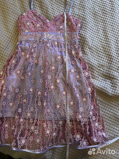 Платье нарядное xs розовое