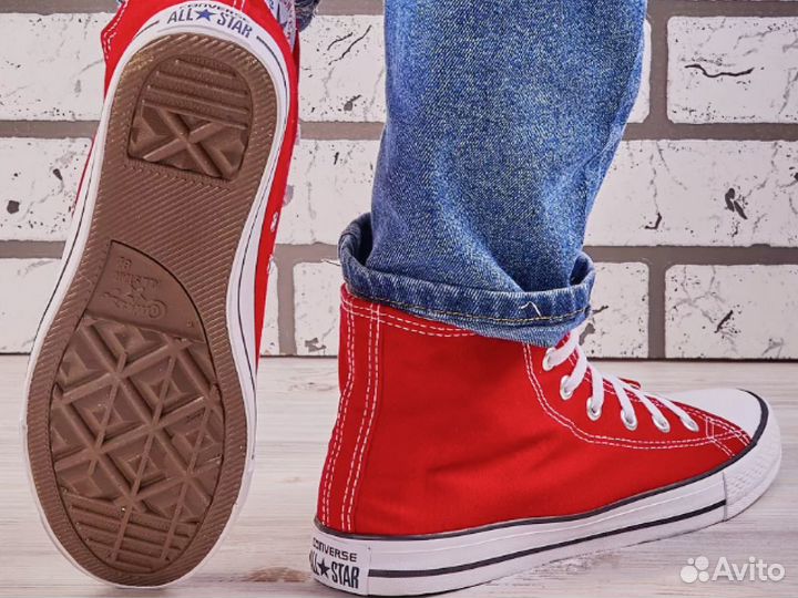 Кеды Converse красные высокие