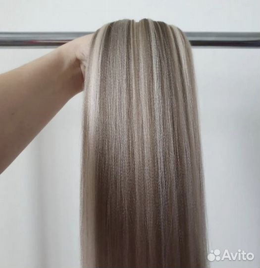 Хвост на резинке Мелированный 75 см