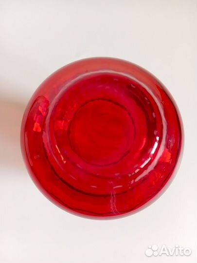 Ваза красное стекло СССР винтаж