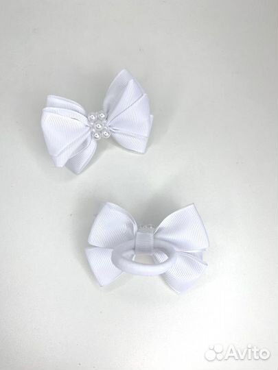 Бантики для волос белые