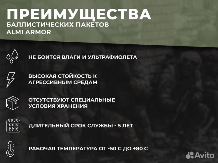 Баллистический пакет Almi Armor боковой 15х15 см