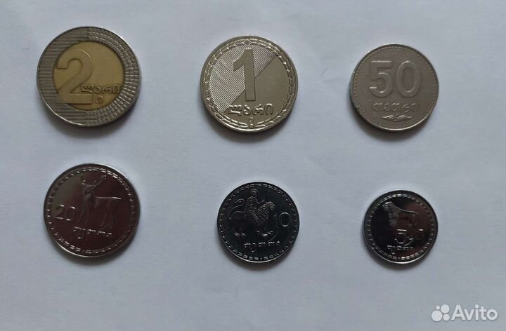 Набор Грузинских монет лари и тетри