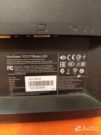 Монитор view Sonic vx2370MH-LED