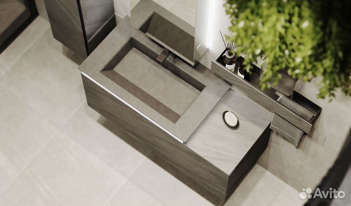 Jorno Inc.01.110/P/Bet/JR Тумба Incline 110 подвесная, бетон