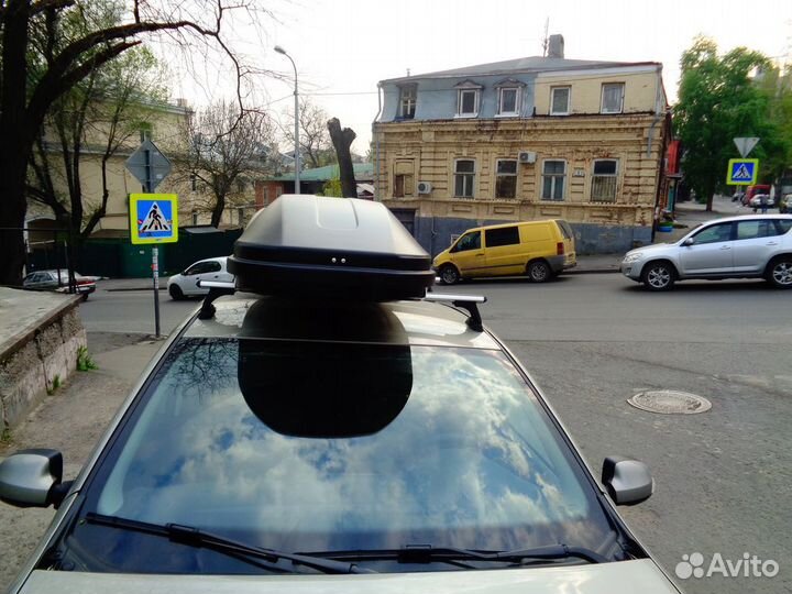 Большой бокс 420л черный на Логан с установкой