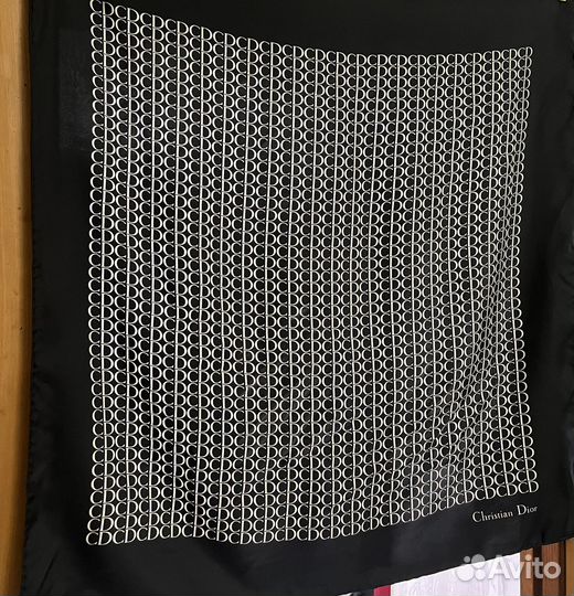 Платок Dior монограмма шелк винтаж