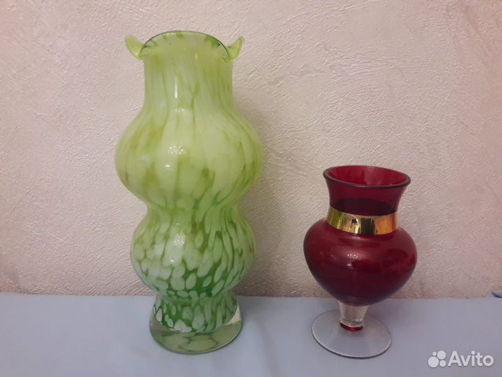 Вазы.Цветное стекло.ссср