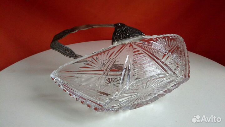 Ладья.хрусталь.винтаж.с мельх.ручкой