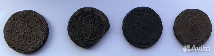 Медные пятаки Екатерины 2 полный набор по датам