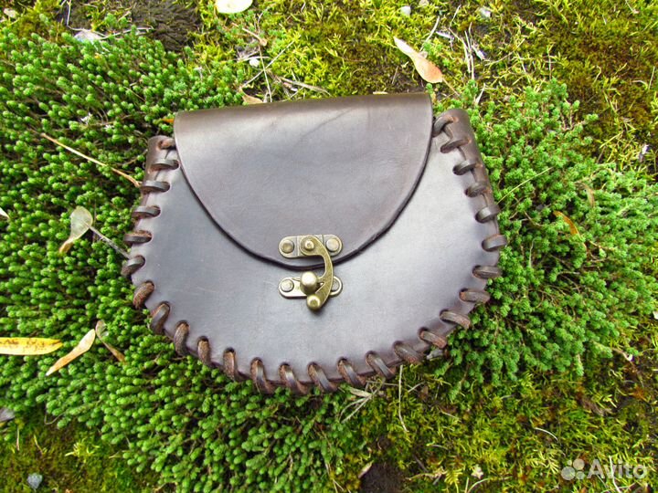 Сумка поясная кожаная