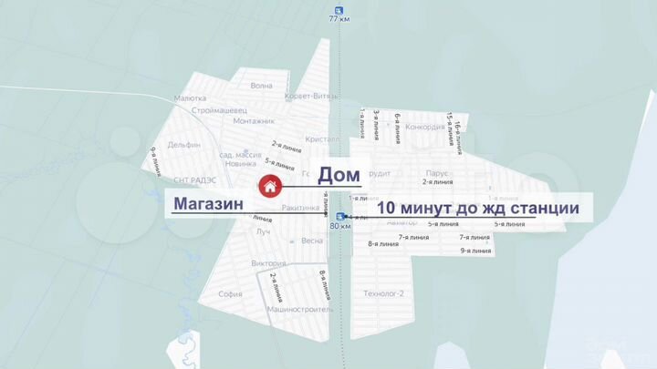 Дом 50 м² на участке 6,9 сот.