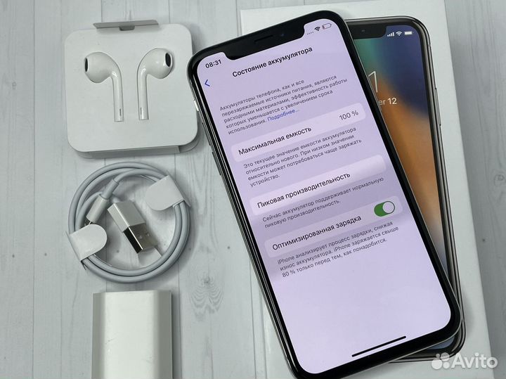 iPhone X 64gb Silver Акб-100 Идеальный