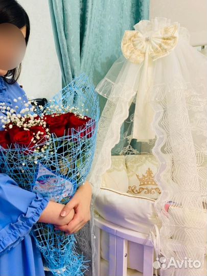 Комплект из бортиков в кроватку и балдахина