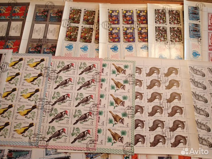 Коллекция гашеных марок в листах СССР 82 шт