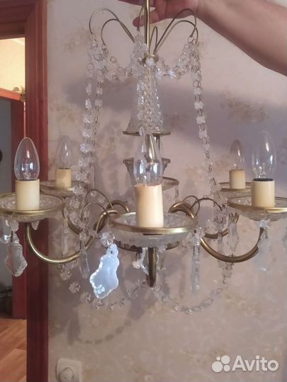 Хрустальная люстра СССР винтаж