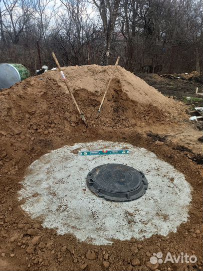 Септик из бетонных колец/Выгребная яма/Канализация