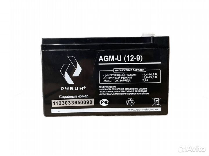 Аккумуляторная батарея Рубин AGM-U 12-9
