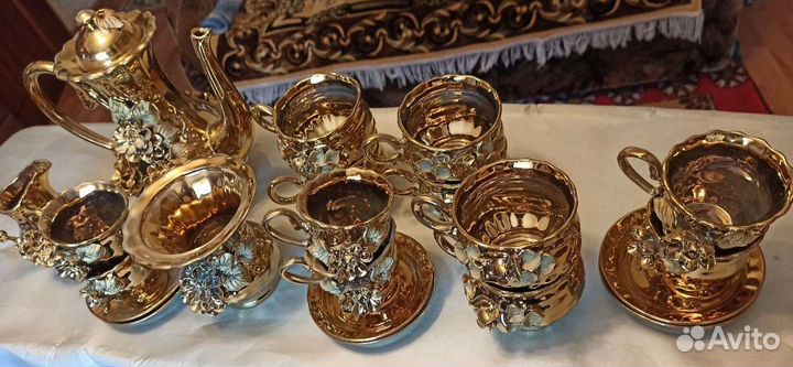 Сервиз Чайный и Кофейный золотой (винтаж СССР) 26п