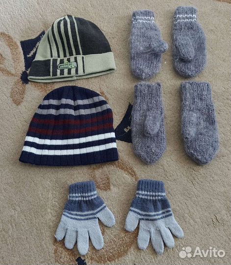 Весенние шапки, варежки, перчатки на 4-6 л