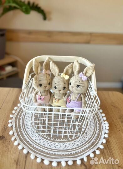 Вязаные игрушки зайка ручная работа подарок