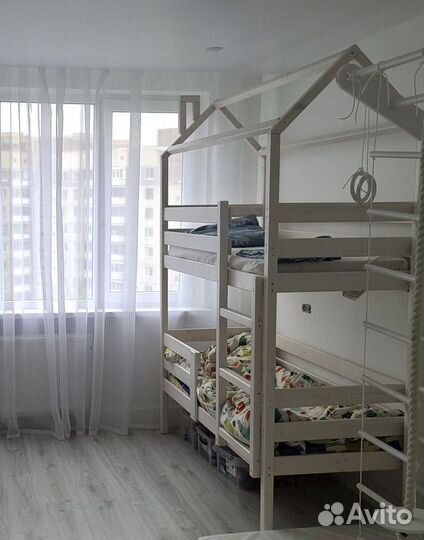 Двухъярусная кровать домик детская