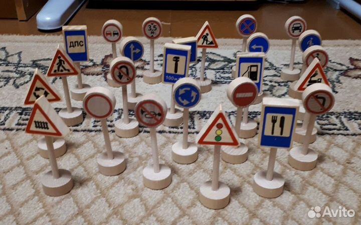 Дорожные знаки детские, деревянные