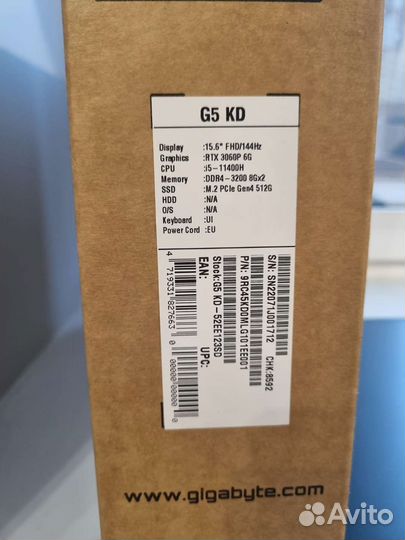 Gigabyte G5 i5 11400h RTX3060