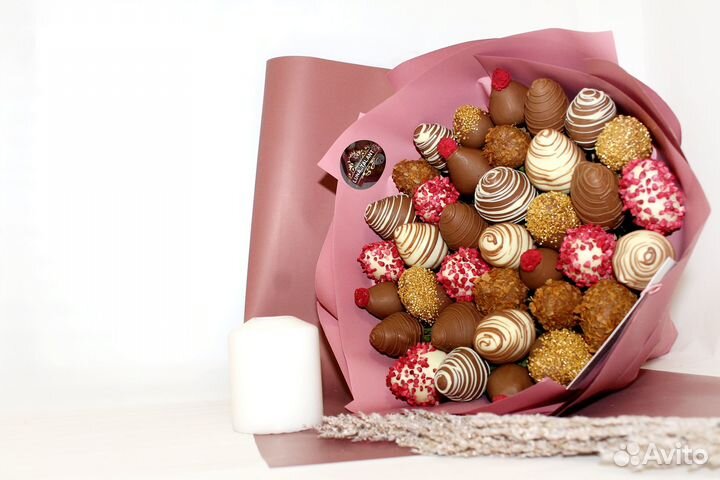 Съедобные букеты Клубника в шоколаде