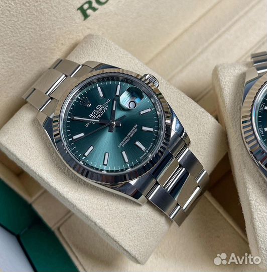 Часы Rolex Datejust mint green Motif