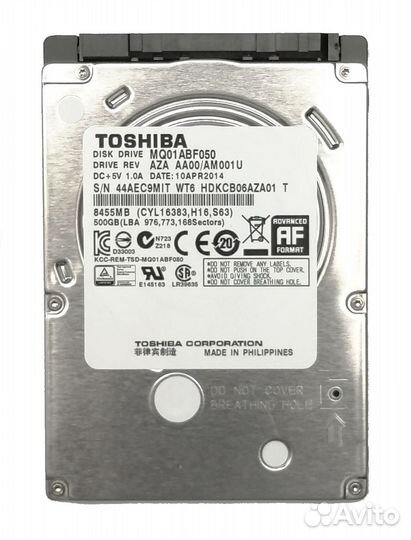 Бу Жесткий диск 2.5 500Гб toshiba (MQ01ABF050)