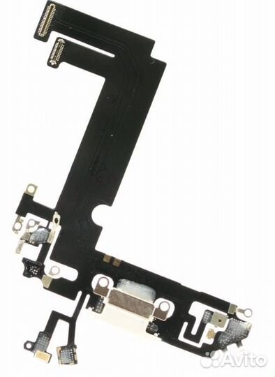 Шлейф iPhone 12 mini разъем зарядки/микрофон Белый