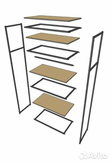 Стеллаж для одежды A2290-15-чч 220х90х45