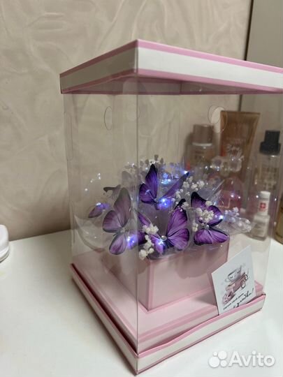 Букет из бабочек и гипсофил (ночник)