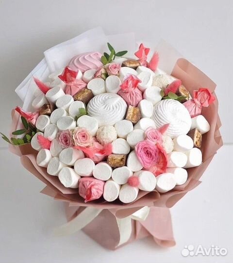 Сладкие букеты из зефира