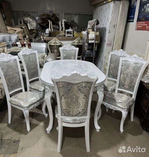 Стол Роза + 6 стульев Роза